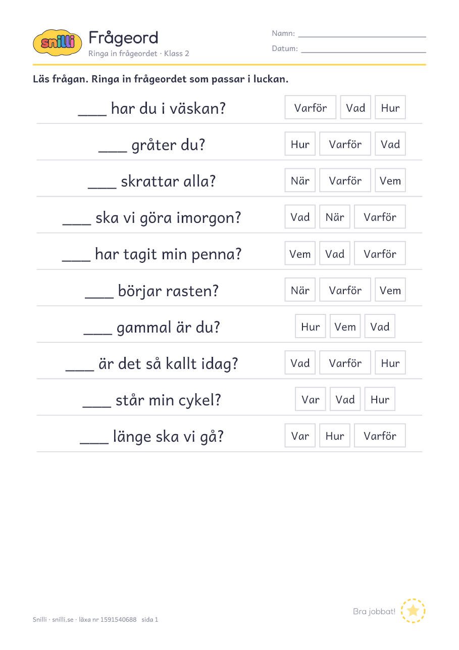 Förhandsvisning av läxan