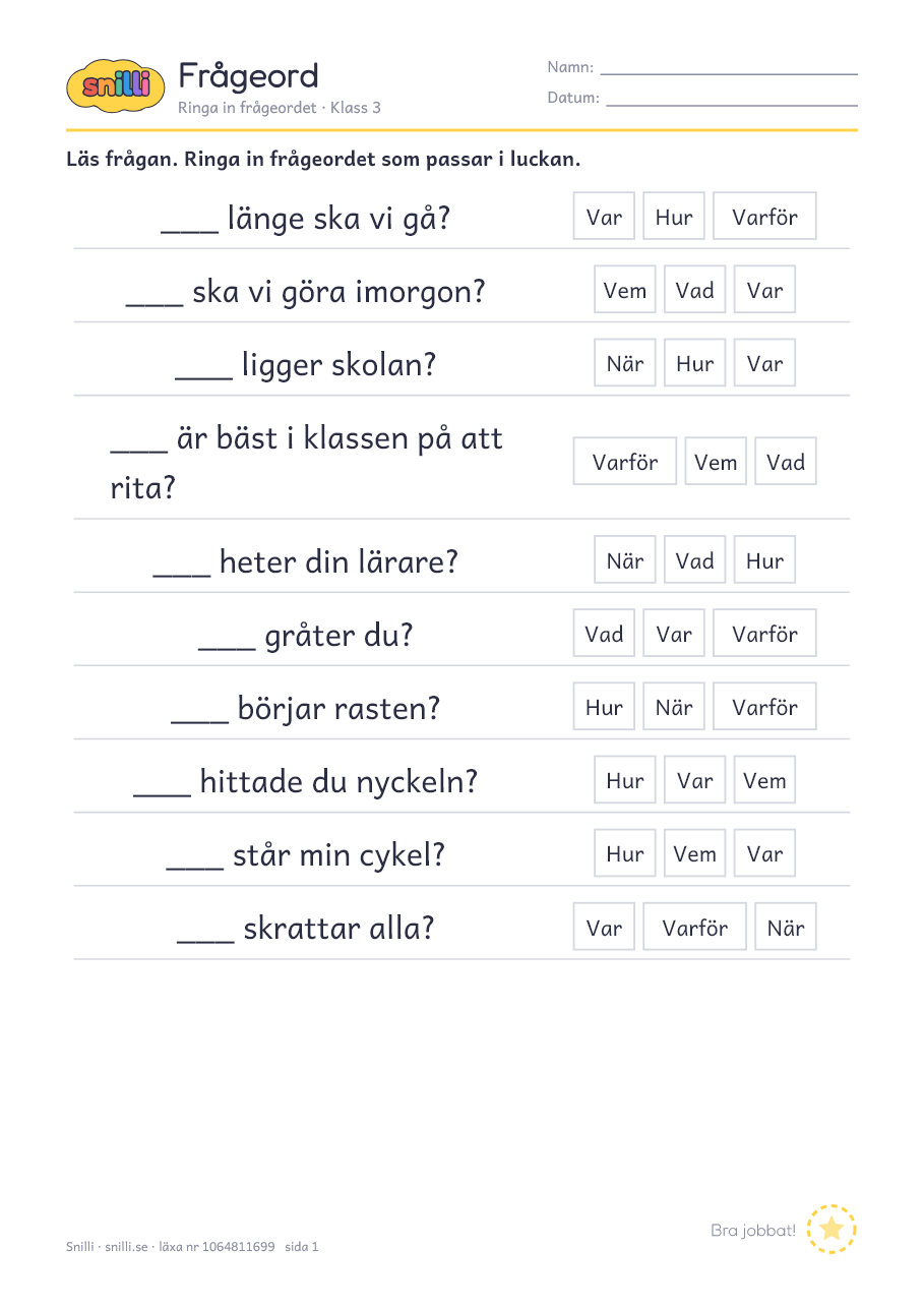 Förhandsvisning av läxan