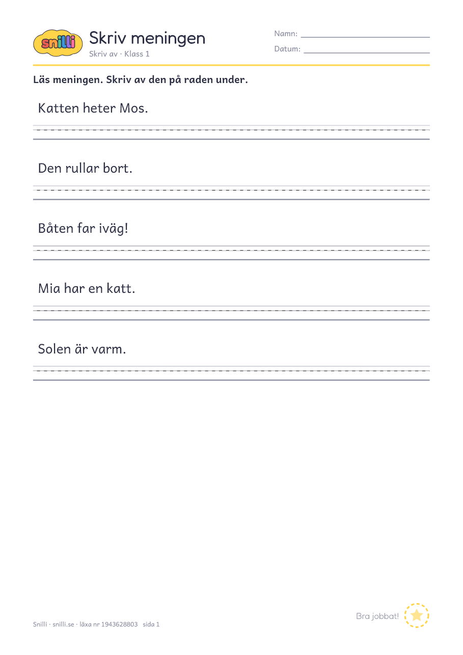 Förhandsvisning av läxan