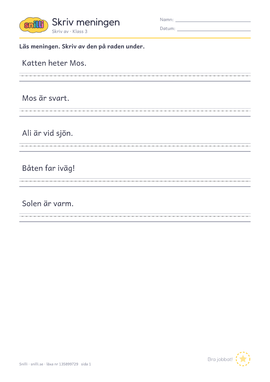 Förhandsvisning av läxan
