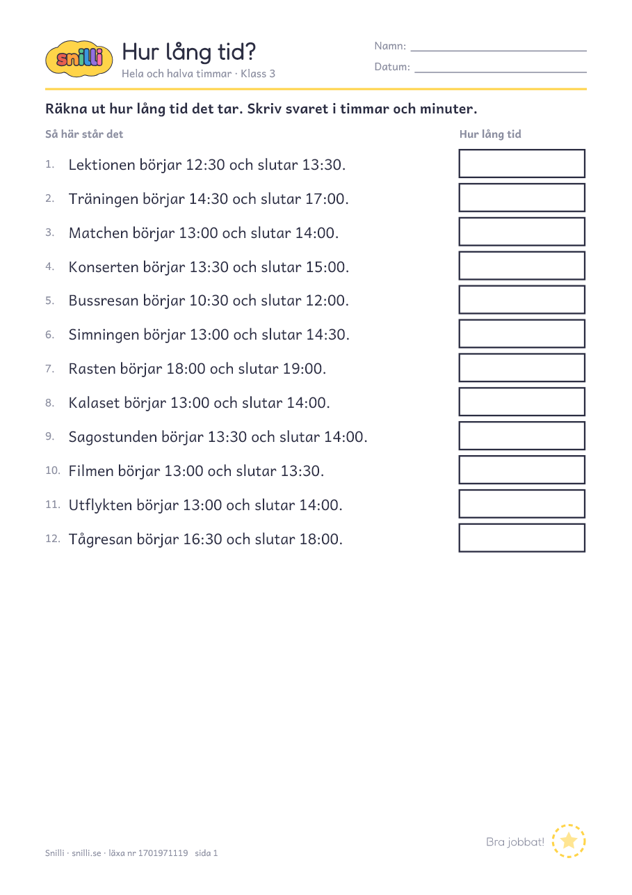 Förhandsvisning av läxan